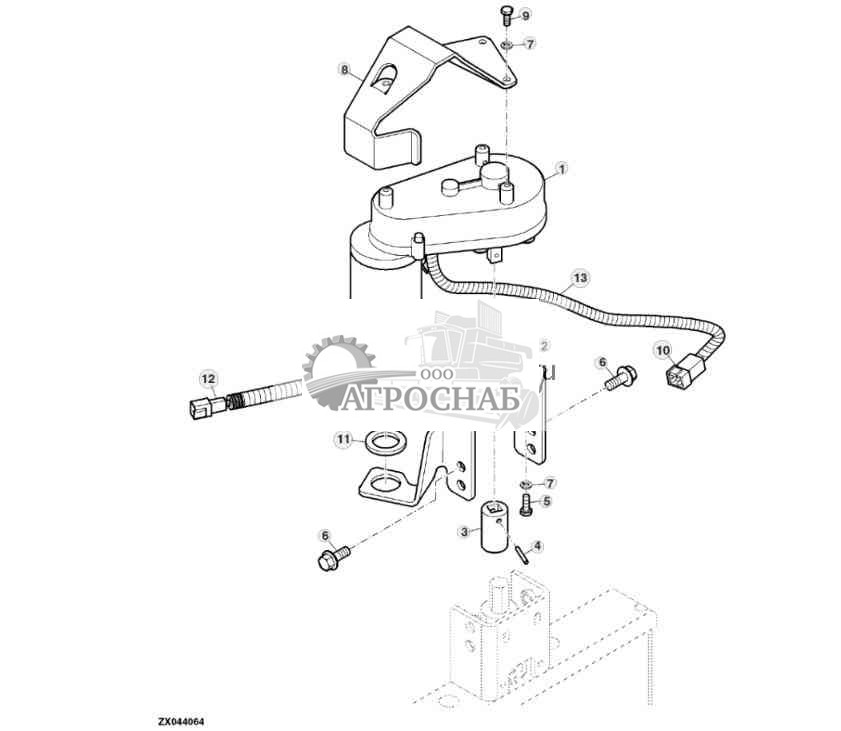 Мотор регулировки зазора между вальцами, доизмельчитель зерна 